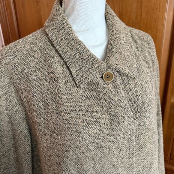 Louis Feraud Contraire wool silk angora tweed cape swing coat jacket plus sz 16 - Picture 7 of 16